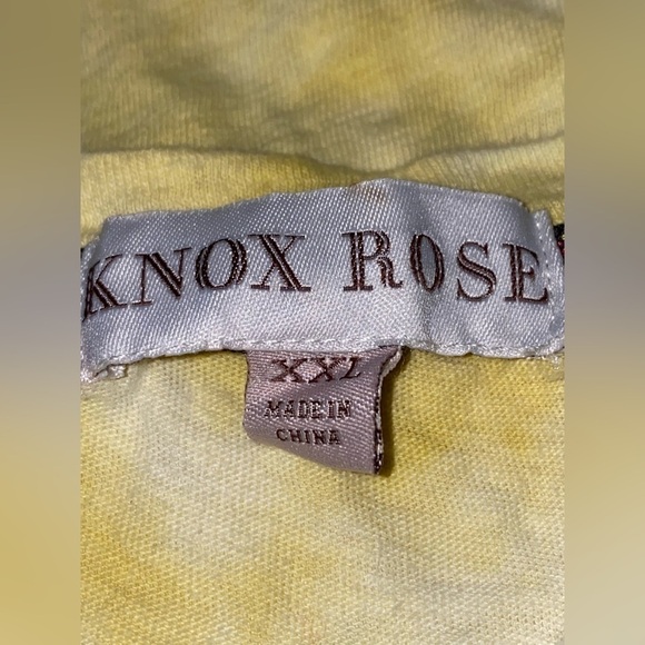 Knox Rose Round Neck Sleeveless Yellow Tie Dye Tank Top‎ Size XXL - Picture 3 of 7